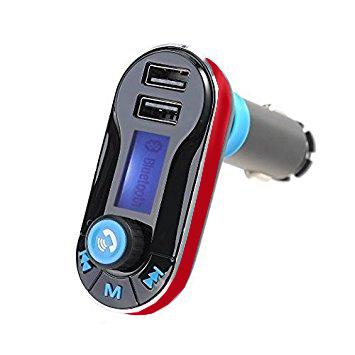 FM Transmitter 5in1 Dual USB Car Charger Support SD/TF Card Music Control Hands-Free Calling