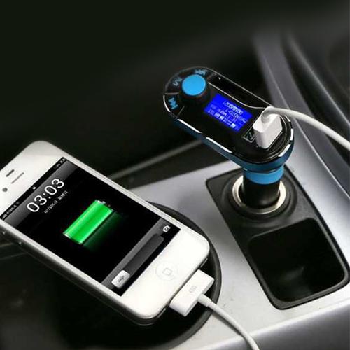 FM Transmitter 5in1 Dual USB Car Charger Support SD/TF Card Music Control Hands-Free Calling