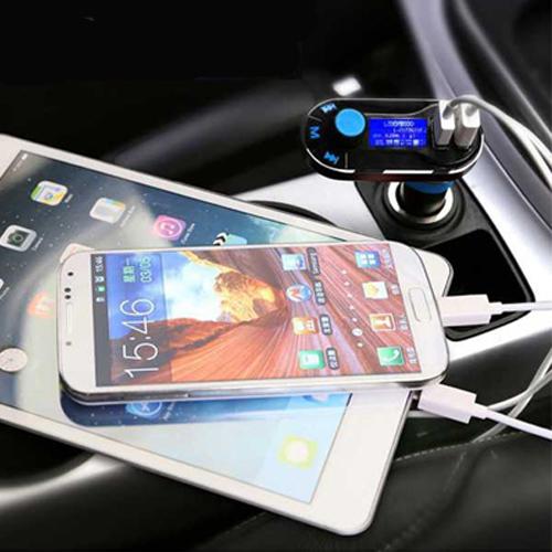 FM Transmitter 5in1 Dual USB Car Charger Support SD/TF Card Music Control Hands-Free Calling