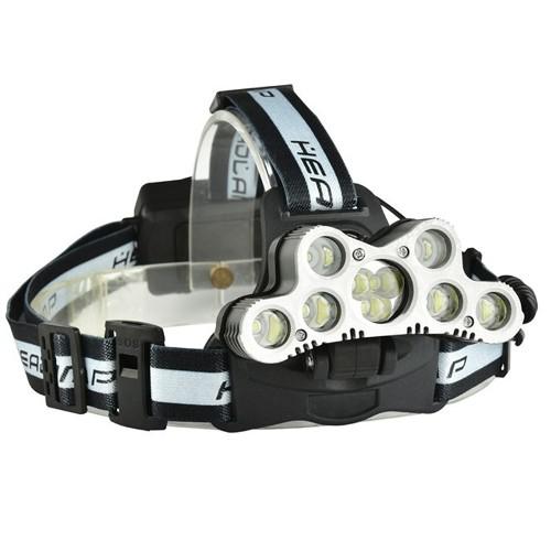 Nagy teljesítményű LED-es Fejlámpa -7 Led Headlight 10000 Lumen – fényszóró 9xCREE XM-L 6 üzemmódú