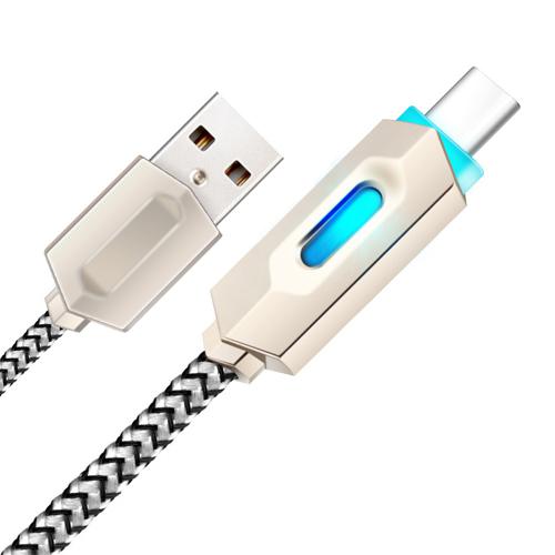 C típusú USB adat szinkron kábe Intelligens, LED-kijelző, gyors töltés, fonott, Xiaomi 6 S8