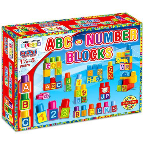 ABC és számok nagy építőkocka 64 db-os készlet