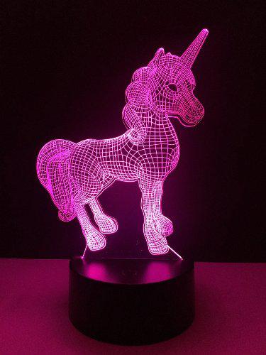 Creative 3D LED távirányítós lámpa - Unikornis