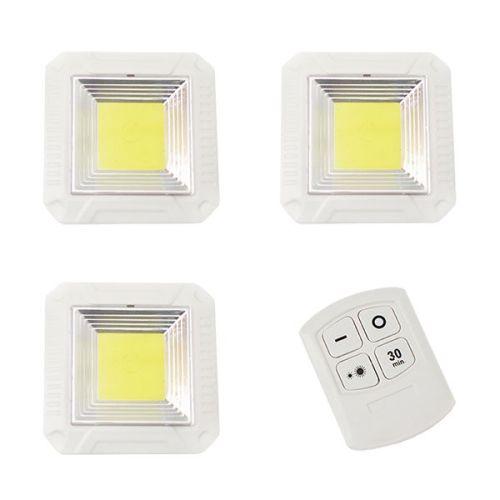 3DB 5W szögletes COB LED panel távirányítóval / Mini beltéri LED világítás