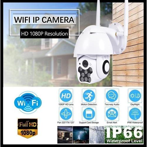 Kültéri távolról vezérelhető WiFi PTZ biztonsági kamera / HD 1080P 8LED PTZ CCTV Onvif