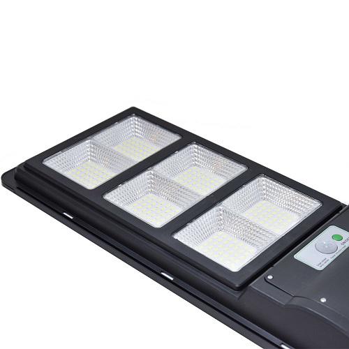 LED térvilágítás távirányítós, napelemes, fény-és mozgásérzékelős utcai szolárlámpa – 150W