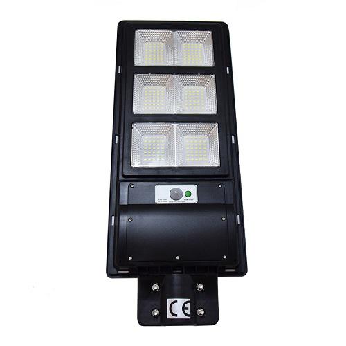LED térvilágítás távirányítós, napelemes, fény-és mozgásérzékelős utcai szolárlámpa – 150W