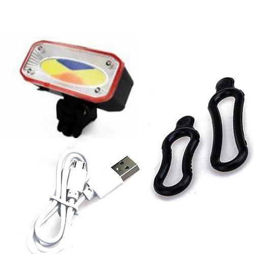 COB LED bicikli kerékpár lámpa első vagy hátsó USB tölthető CB-966