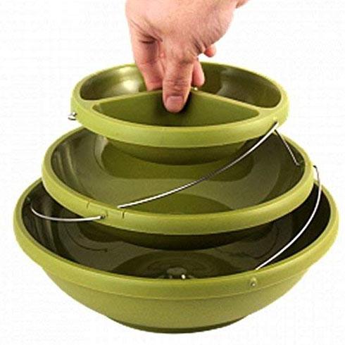 Összecsukható 3 rétegű dekoratív műanyag tál - 3 Tier Twist Fold Party Bowls