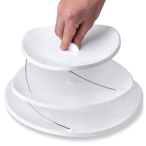 Összecsukható 3 rétegű dekoratív műanyag tálca - 3 Tier Twist Fold Party Tray 