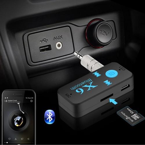 X6 Bluetooth AUX adapter SD kártya foglalattal