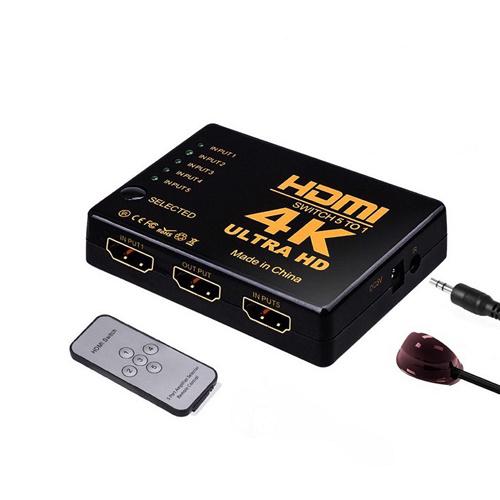 HDMI elosztó – 4K ultra HD / 5 db csatlakozóval, távirányítóval