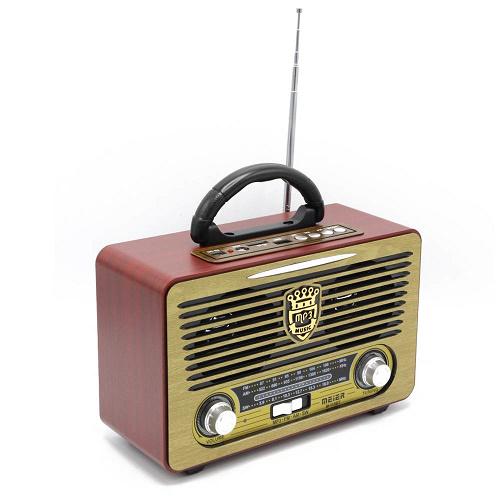 Nagy retro rádió formájú Bluetooth hangszóró és zenelejátszó - kihangosító + FM rádió + mp3