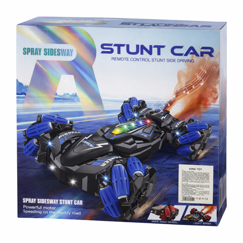 Távirányítós Stunt Autó – Oldalazó Drift, Füst és LED Fények