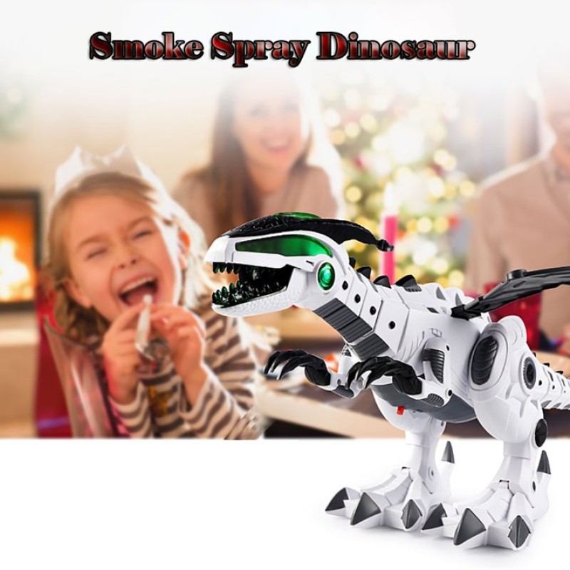 Távirányítós robot dinoszaurusz Élethű,  füst + fény effektekkel, tűzokádó sárkány dínó, 50 cm