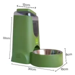 Kisállat automata itató rozsdamentes acél tállal – 3,8 L | Zöld