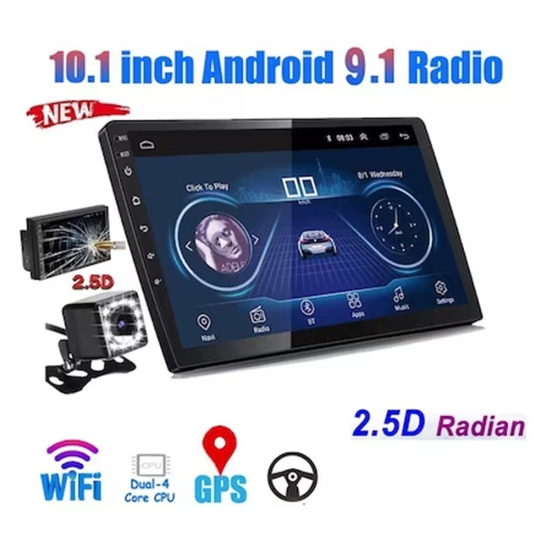 1102A - 10.1" Android Multimédiás Navigációs Fejegység 2DIN Bluetooth GPS FM TF