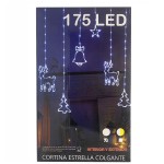 Led fényfüggöny, csillag, szarvas, fenyőfa és harang 175 LED-es 3 méter 8 üzemmód IP44