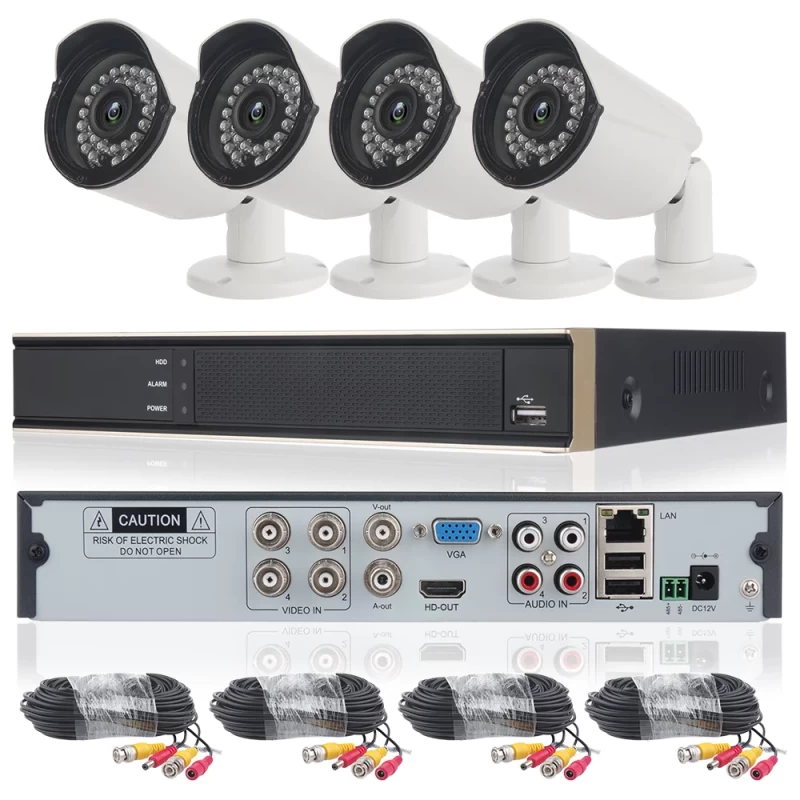 Full AHD CCTV 4 Kamerás Komplett Biztonsági Megfigyelő Rendszer Full HD 6145AHD-4