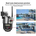 Dupla lencsés IP kamera 4g sim 4mp 2k wifi kültéri biztonsági kamera mini 10x zoom videó megfigyelő 1080p CCTV kamera webkamera