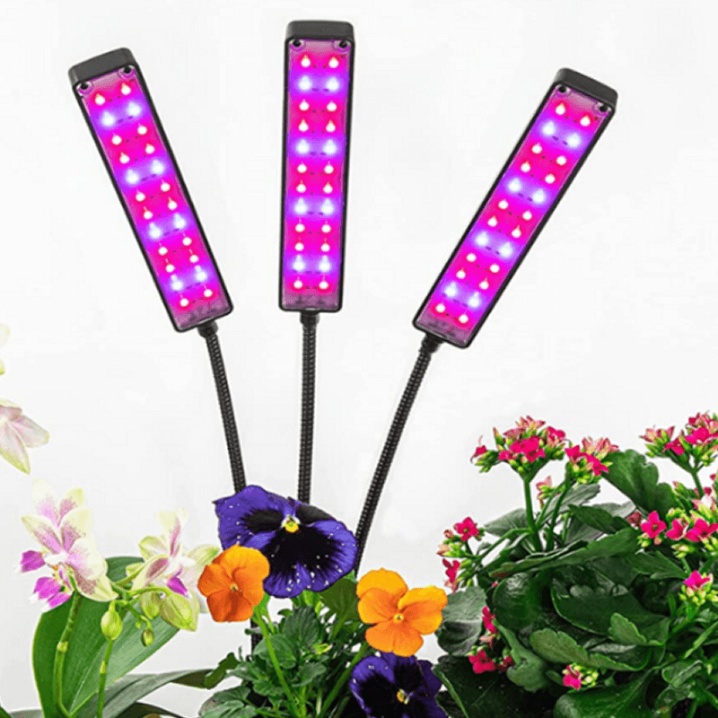 Növény nevelő LED lámpa 3 fejű Flexibilis, Csíptethető USB DC 5V