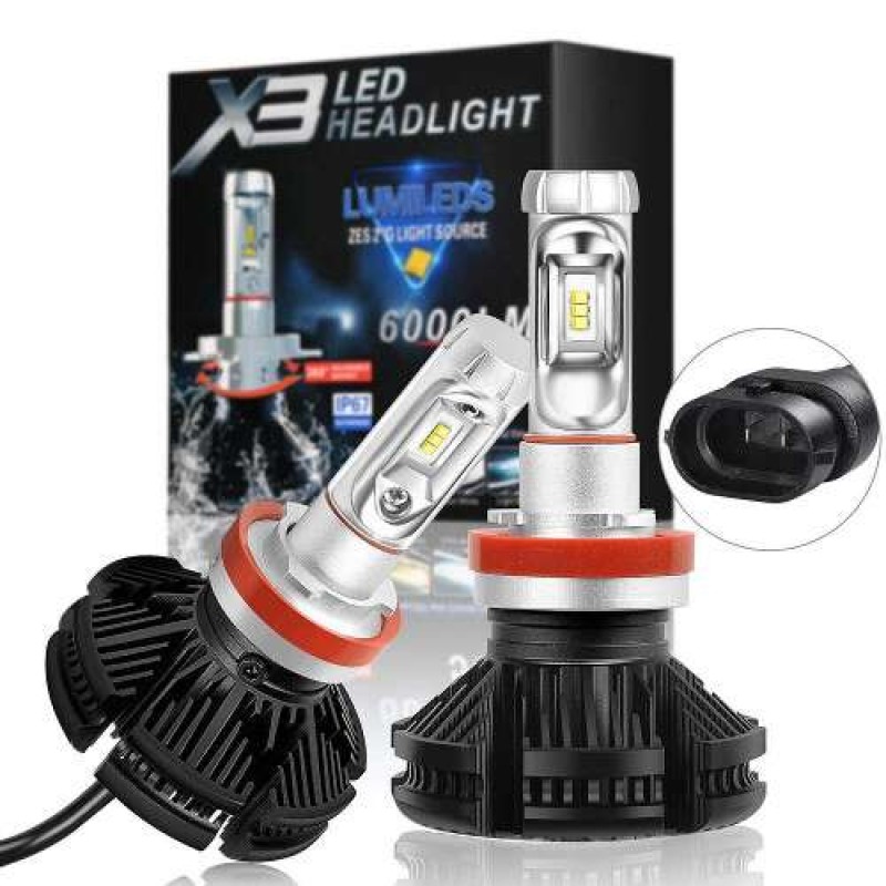 fényszóró szett  H4 X3 LED 1 pár, 25W, 6000 LM CSP