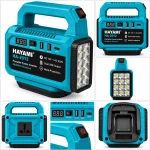 Hayami HA-2012 hordozható akkumulátoros inverter LED-lámpával – 500 W, 12 V, kék
