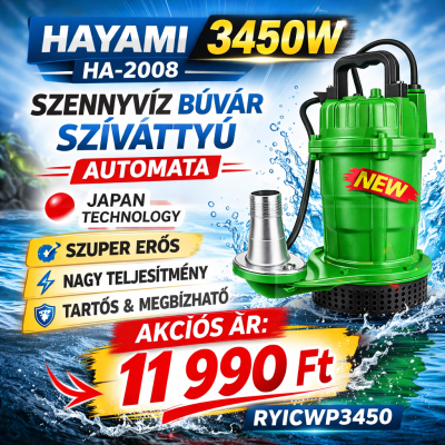 HAYAMI Szennyvíz Búvárszivattyú 3450W – RYICWP3450 (HA-2008)