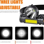 Akkumulátoros 3W Led+COB fejlámpa dupla fényű lámpa No108