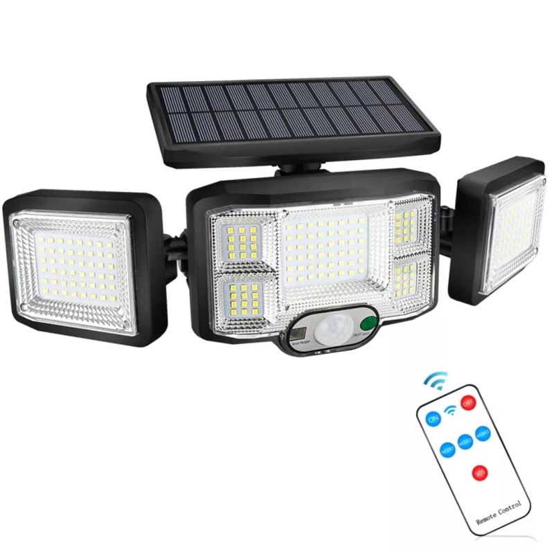 Szuperfényes napelemes kültéri lámpa, 192 LED-es, fény és mozgásérzékelővel – JD-2192A