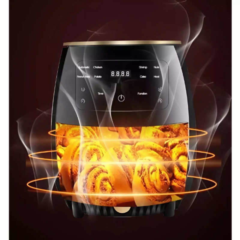 KIMIYO AIR FRYER 6L – 2400W – LCD kijelzős- Forrólevegős sütő – Többféle sütési funkció