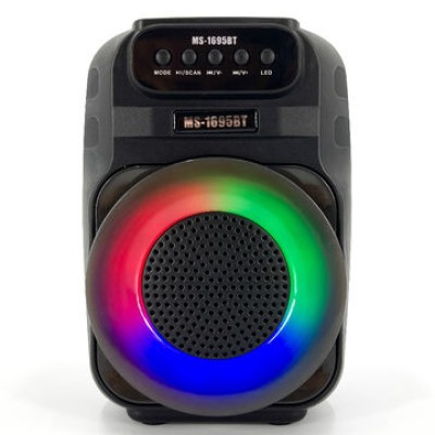 Hordozható hangszóró MP3, USB/TF, Bluetooth, FM rádió, LED kijelző, LED hangszóró – MS1696BT -  3″