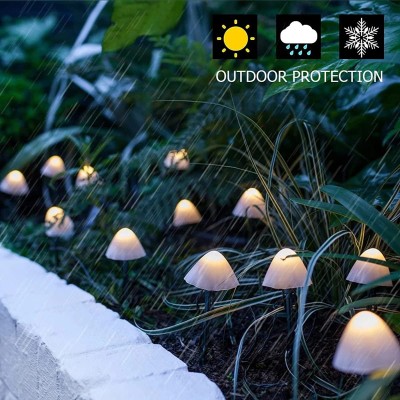 Leszúrható napelemes Ledes gombák kültérre, 480 cm- Solar Mushroom Light