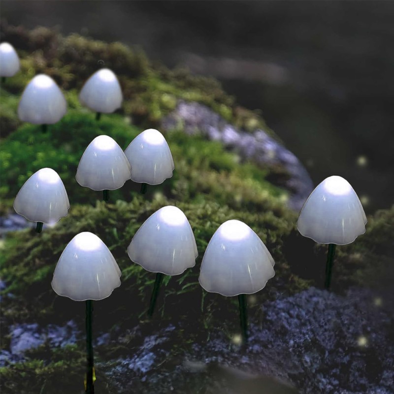 Leszúrható napelemes Ledes gombák kültérre, 480 cm- Solar Mushroom Light