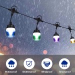 Bluetooth kültéri RGB okos LED égősor színes 9m F12C