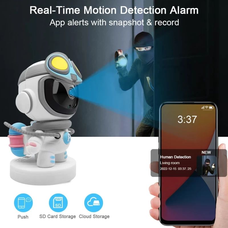 ROBOT Kamara 1080P intelligens otthoni Wifi biztonsági kamera CCTV  kétirányú audio mozgáskövető baba megfigyelő kamera hálózati IP