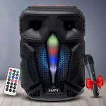 Hordozható hangszóró MP3, USB/TF, Bluetooth, FM rádió, Aux, LED kijelző, mikrofon, távirányító, LED hangszóró – RX-8135 -  8″