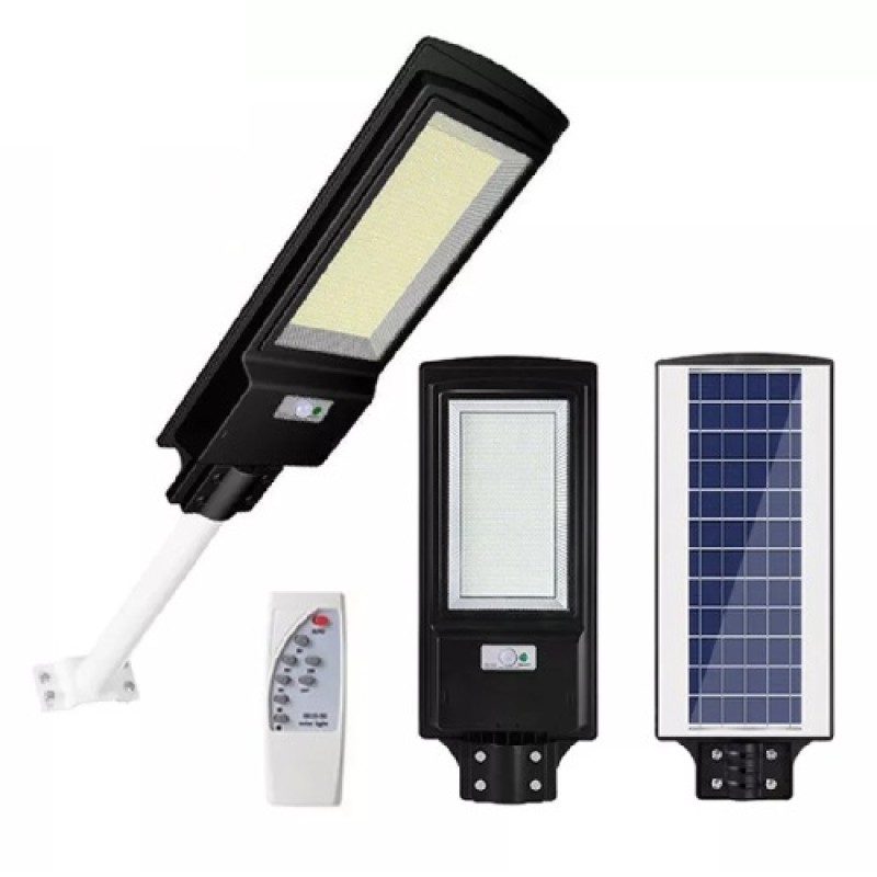 Mozgásérzékelős napelemes térvilágítás, LED lámpa távirányítóval 600W teljesítménnyel