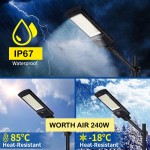 Worth Air Kültéri Napelemes Mozgásérzékelős Utcai LED Lámpa - 240W IP67 távirányítóval