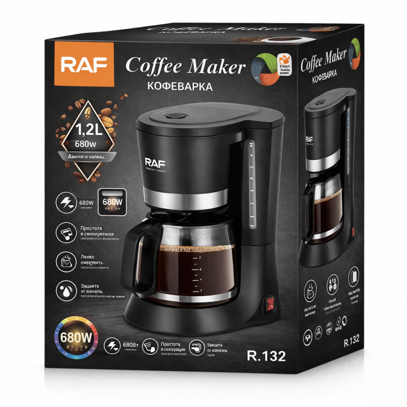 Kávéfőző – 680W, 1.2L, csepegésgátló rendszer - RAF R.132