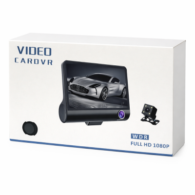 CAROVR fedélzeti kamera rendszer - 3 Kamerás Autós Menetrögzítő Kamera – Full HD 1080P, Tolatókamera, Éjjellátás