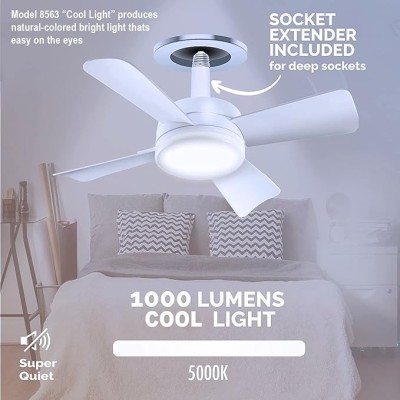 2 az 1-ben LED világítás és ventilátor - Soket Fanlight - 1000 Lumen