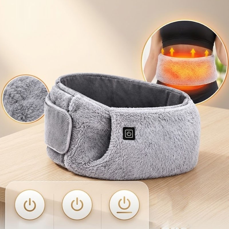 USB-s elektromos derék- és kézmelegítő, 3 hőfokozattal, 60 × 16 cm – szürke