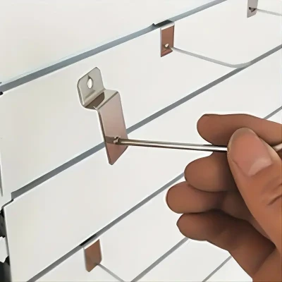 50 db Akasztó hossza 20 cm fa bizsupanelhez, Szimpla kampó panelba, Krómozott