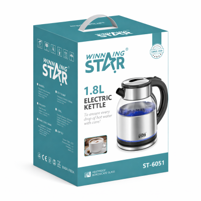 Prémium Üveg Vízforraló (1.8L) Winning Star ST-6051
