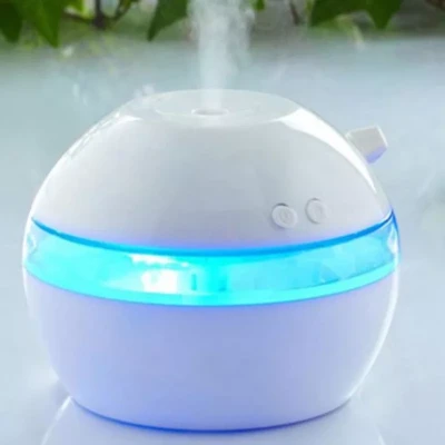 Mini párásító 300ml, fehér, éjszakai funkcióval, LED világítással