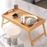 Bambusz ágytálca – összecsukható lábakkal (50 × 30 × 23,5 cm)