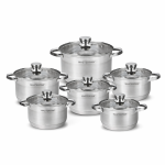 Masterpan MP-5116 Rozsdamentes Acél Edénykészlet – 12 darabos, indukciós és gáz kompatibilis