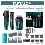 VGR V-694 Rechargeable Combo Kit – Professzionális hajvágó és szakállvágó szett LED kijelzővel