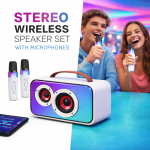 Stereo Wireless Speaker Set – Bluetooth Karaoke Hangszóró 2 Mikrofonnal